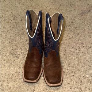 Brown and Blue Western Boots